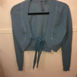 1600 fine cashmere front tie cardigan large